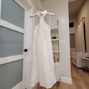 white low back dress
